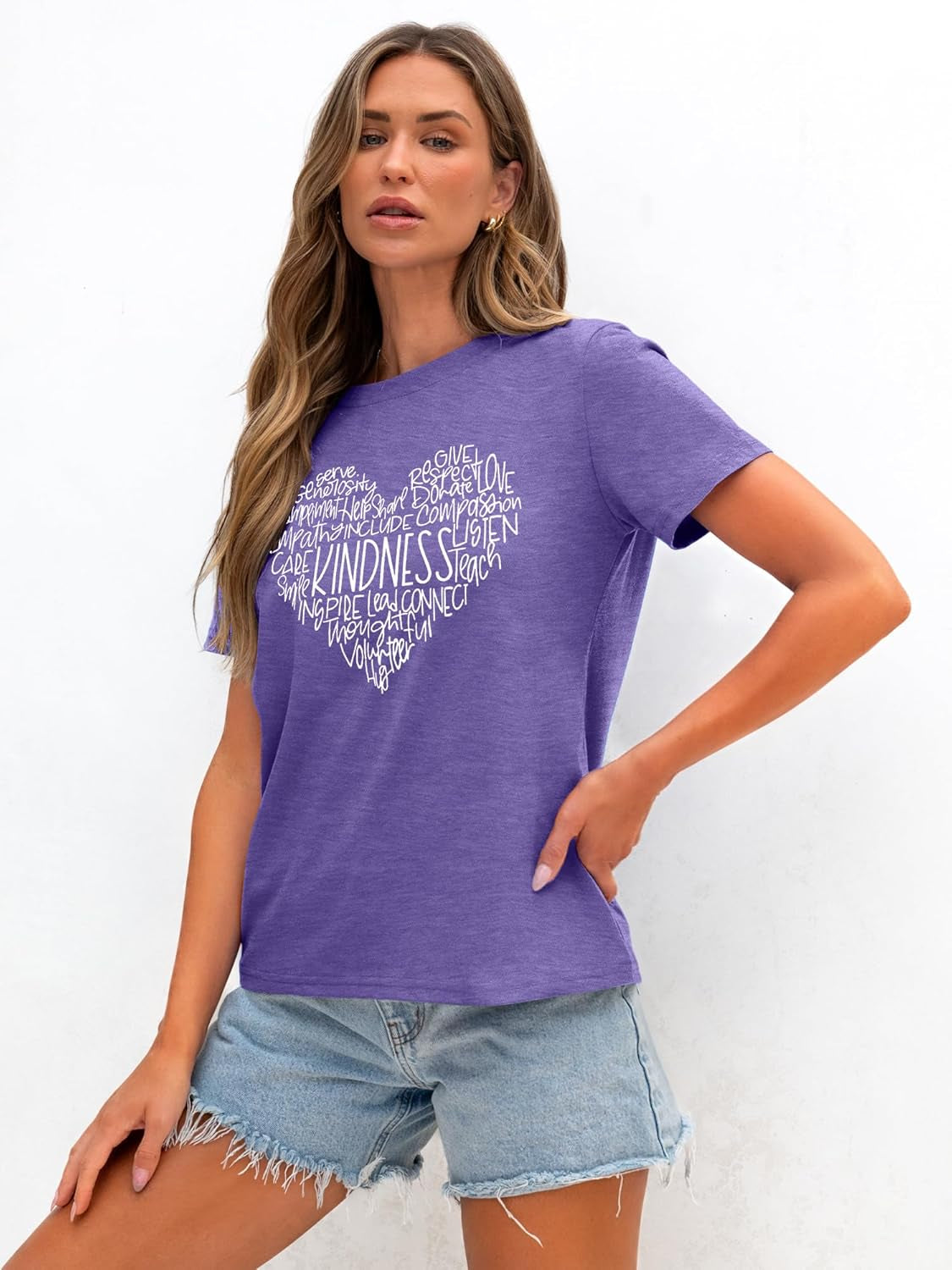 Womens Kindness Shirts Be Kind Teacher Graphic Tees Short Sleeve Love Tops