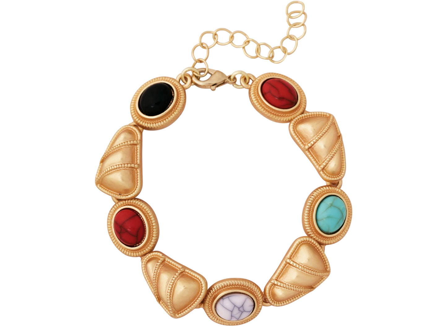 OJERRY Colorful Byzantine Medieval Renaissance Bold Chunky Costume Unusual Statement Link Bracelet Cool Jewelry Coolest Gifts for Women Trendy In Their 30s