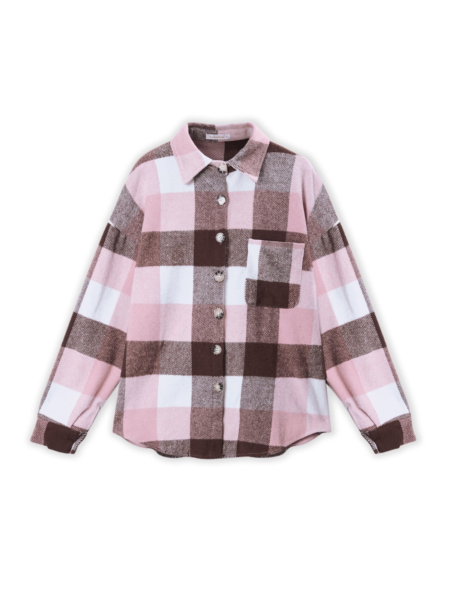 Womens Plaid Shirts Flannel Shacket Jacket Long Sleeve Button down Boyfriend Shirt Coats