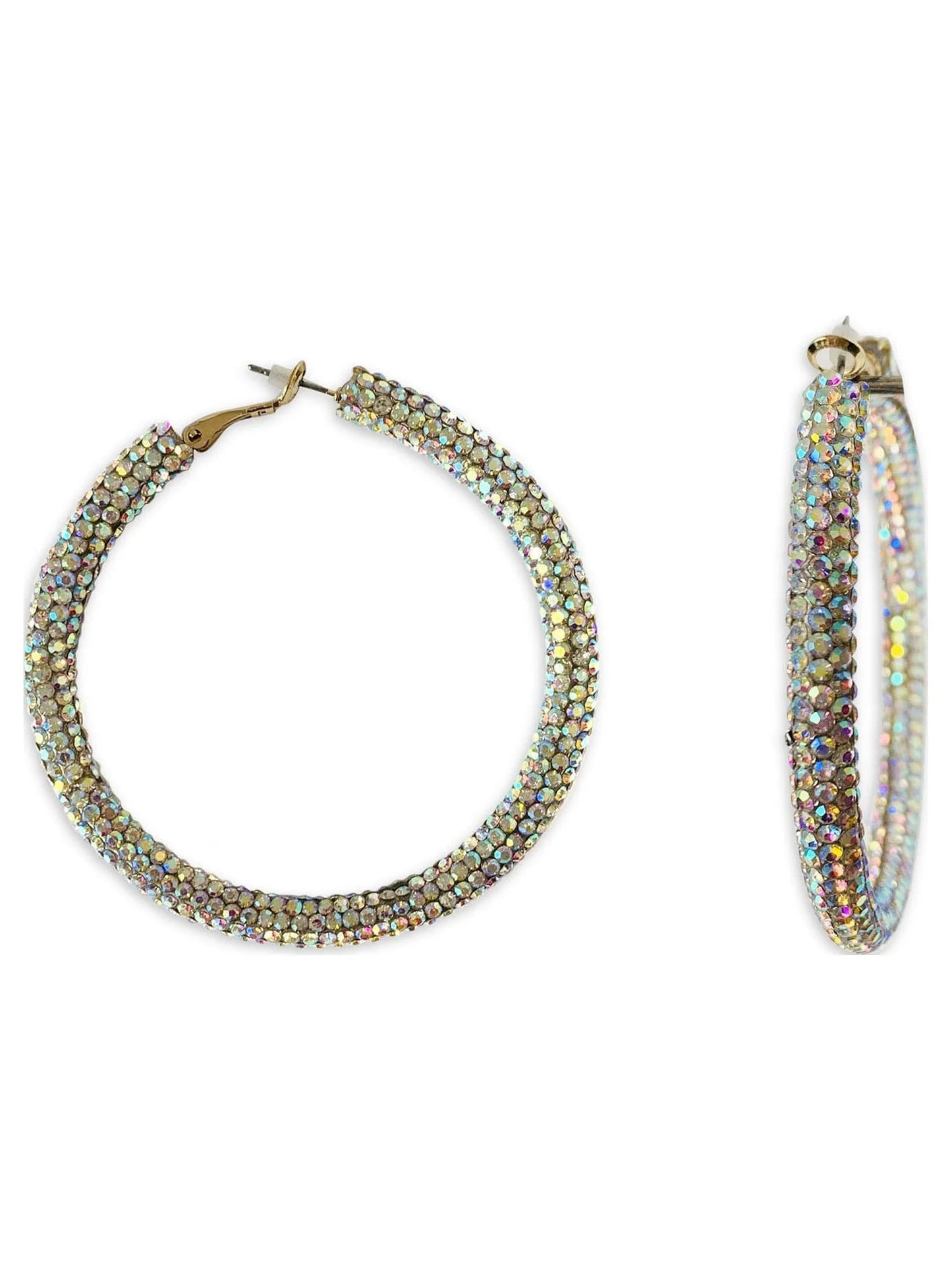 Multicolor Crystal Hoop Earrings