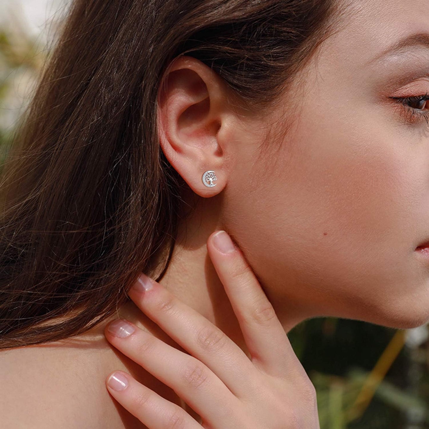Tree of Life Stud Earrings for Women 925 Sterling Silver Hypoallergenic Earrings for Sensitive Ears with Push Back Jewelry Gifts for Her Girlfriend Mother