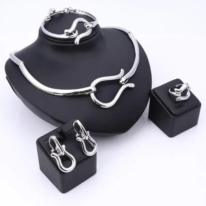 Fashion African Jewelry Sets Brand Dubai Gold Bridal Accessories Nigerian Wedding Necklace Earring Ring Jewelry Sets