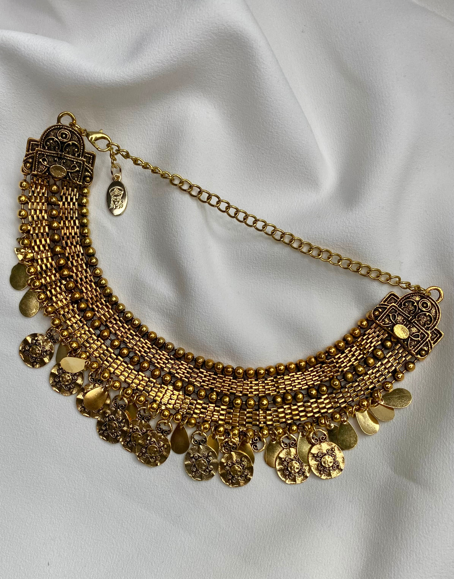 DAKAHLIA Gold Coin Statement Tribal Choker