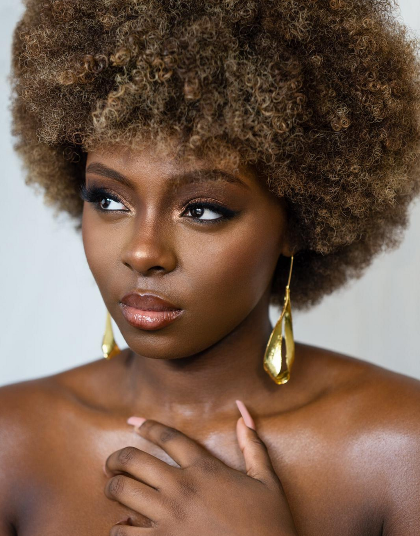 ARISH Long Gingko Gold Water Drop Earrings