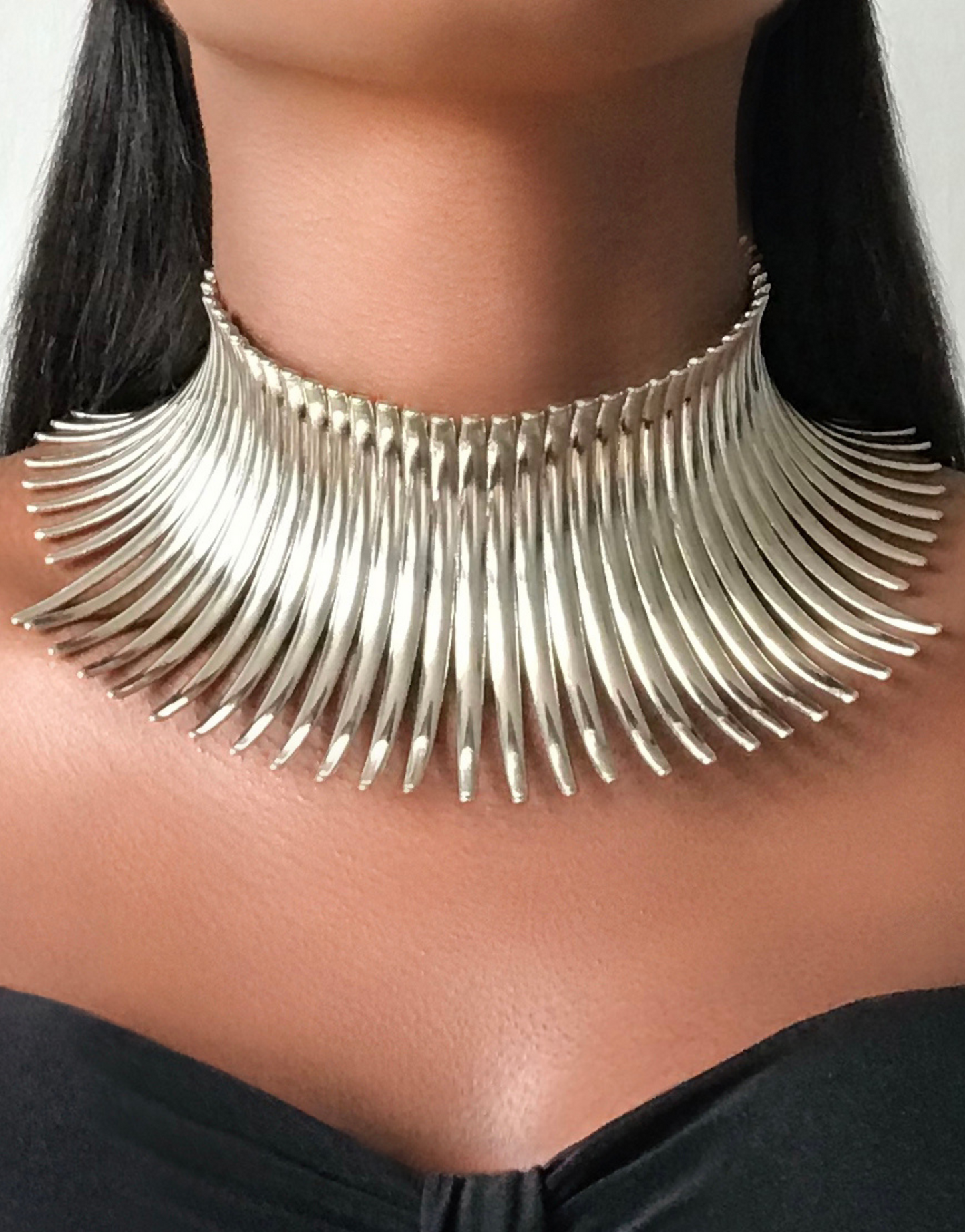 QENA Statement Tribal Silver Choker