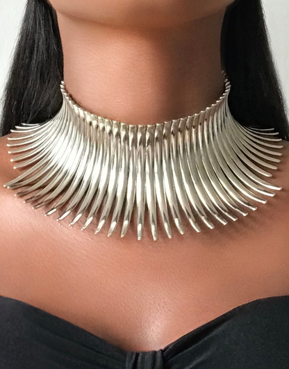 QENA Statement Tribal Silver Choker