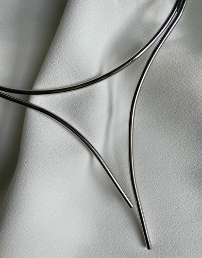 OMEGA Minimalist Silver Plated Wire Cuff Necklace