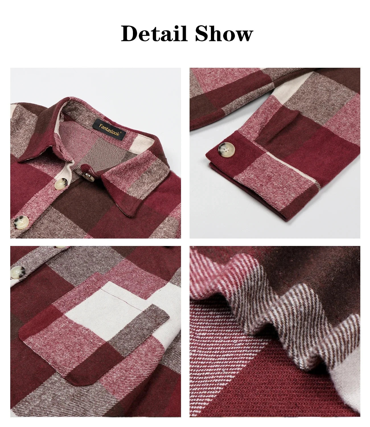 Womens Plaid Shirts Flannel Shacket Jacket Long Sleeve Button down Boyfriend Shirt Coats