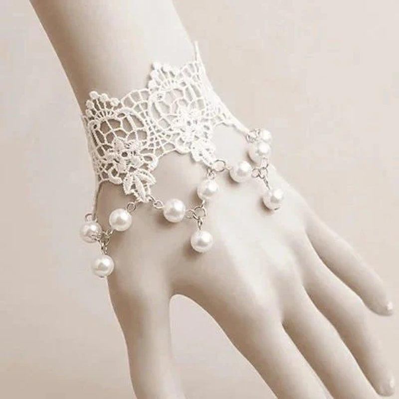 The Touch of Vintage Victorian Style Crochet Necklace and Bracelet Set