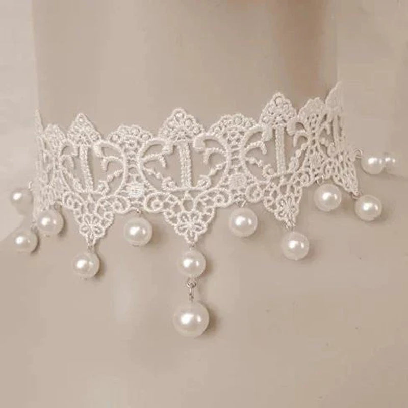 The Touch of Vintage Victorian Style Crochet Necklace and Bracelet Set